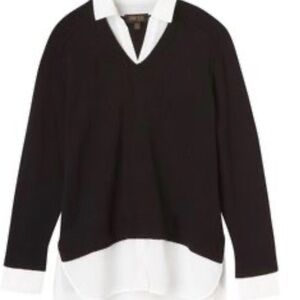 Adrianna Papell Black and White Blouse